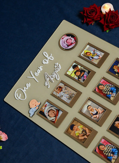 Rectangular Baby Photo Board Beige,Ice Blue,Maroon