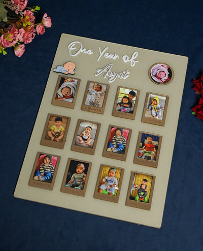 Rectangular Baby Photo Board Beige,Ice Blue,Maroon