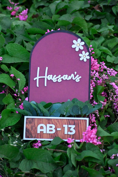 House Name Planter Lavender,Maroon,Aqua Green