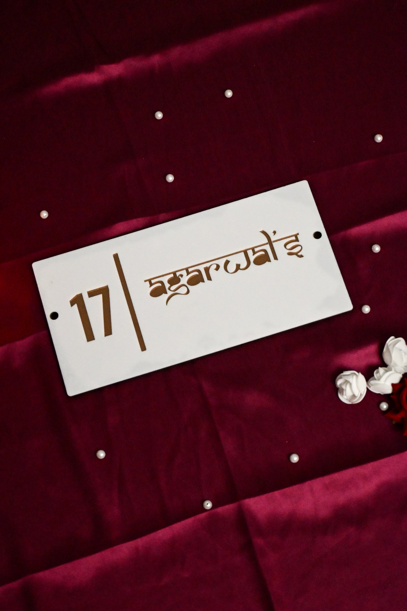 House Name Plate White,Black