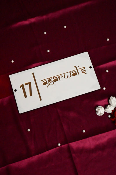 House Name Plate White,Black