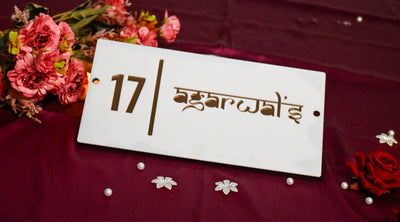 House Name Plate White,Black