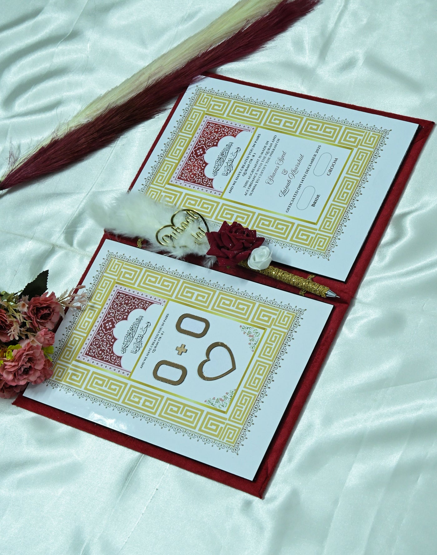 Star Design Nikah Nama Red,Navy Blue