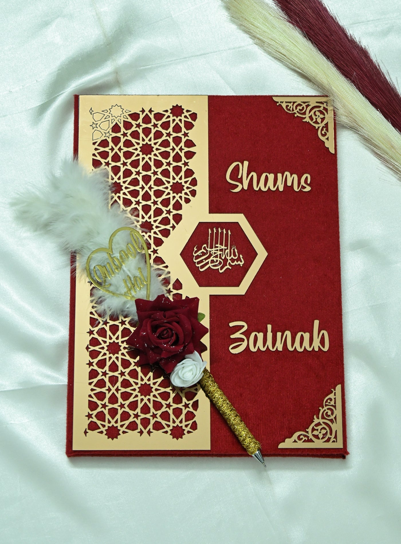 Star Design Nikah Nama Red,Navy Blue