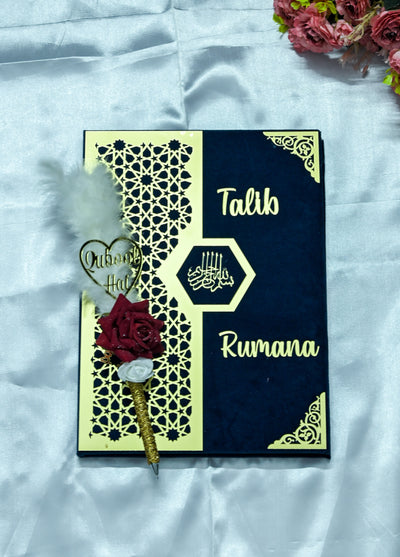 Star Design Nikah Nama Red,Navy Blue