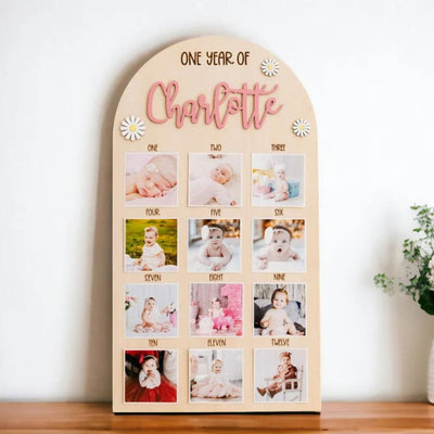 Baby Monthly Photo Board - Milestone Picture Frame for Newborns